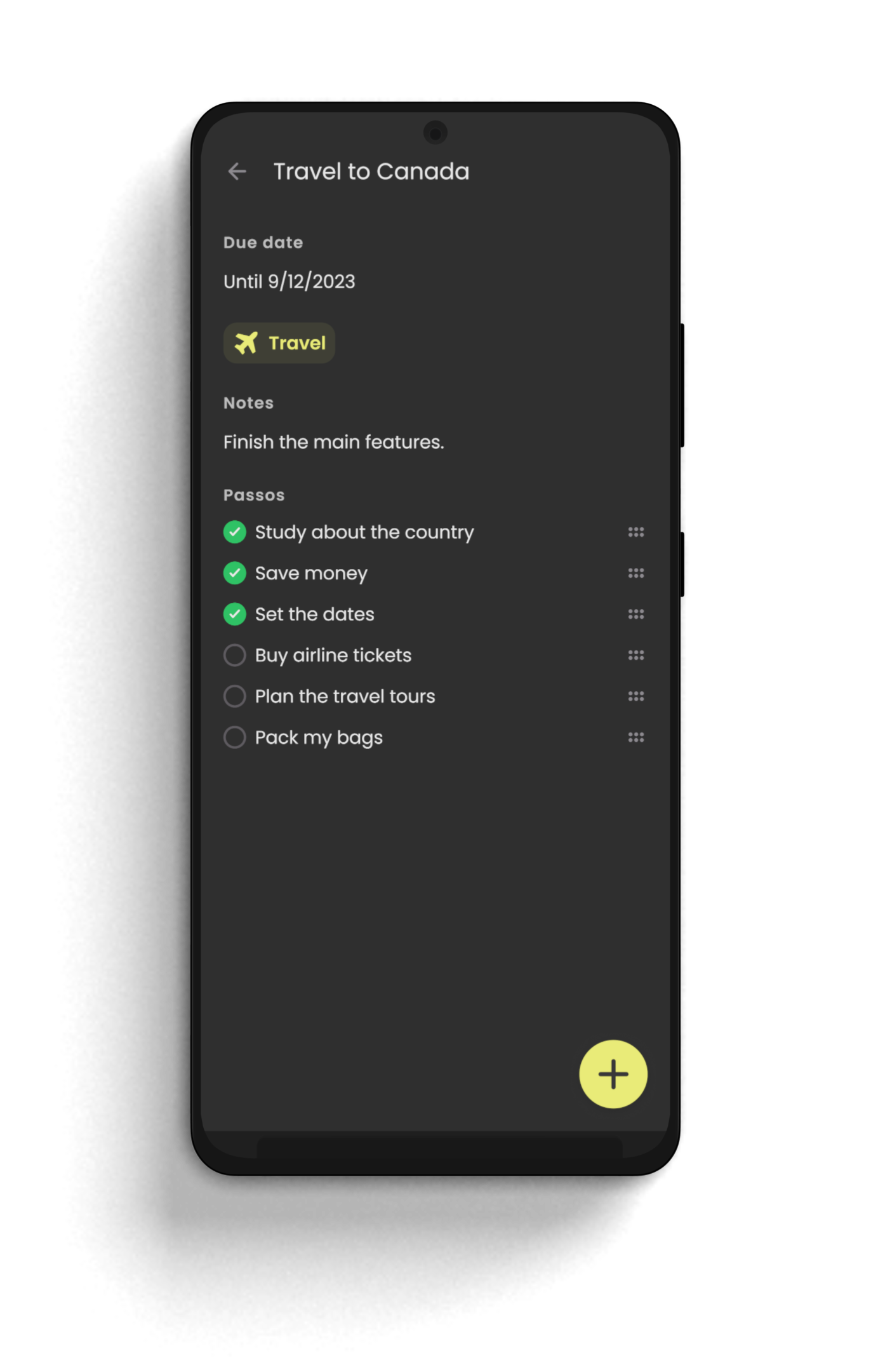 Vaner - Goal page